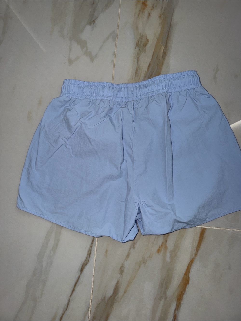 ALO Yoga alumni Seashell Blue Elastic Waist Drawstring Athletic Shorts - Picture 3 of 6